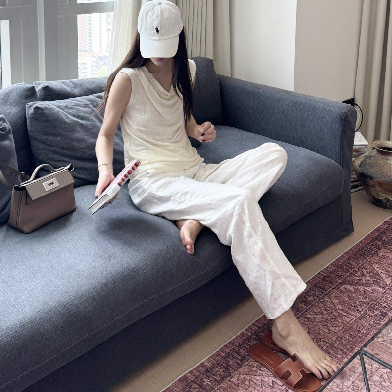 Linen Pants Summer New Style Casual Pants Slimming Leg-Lengthening