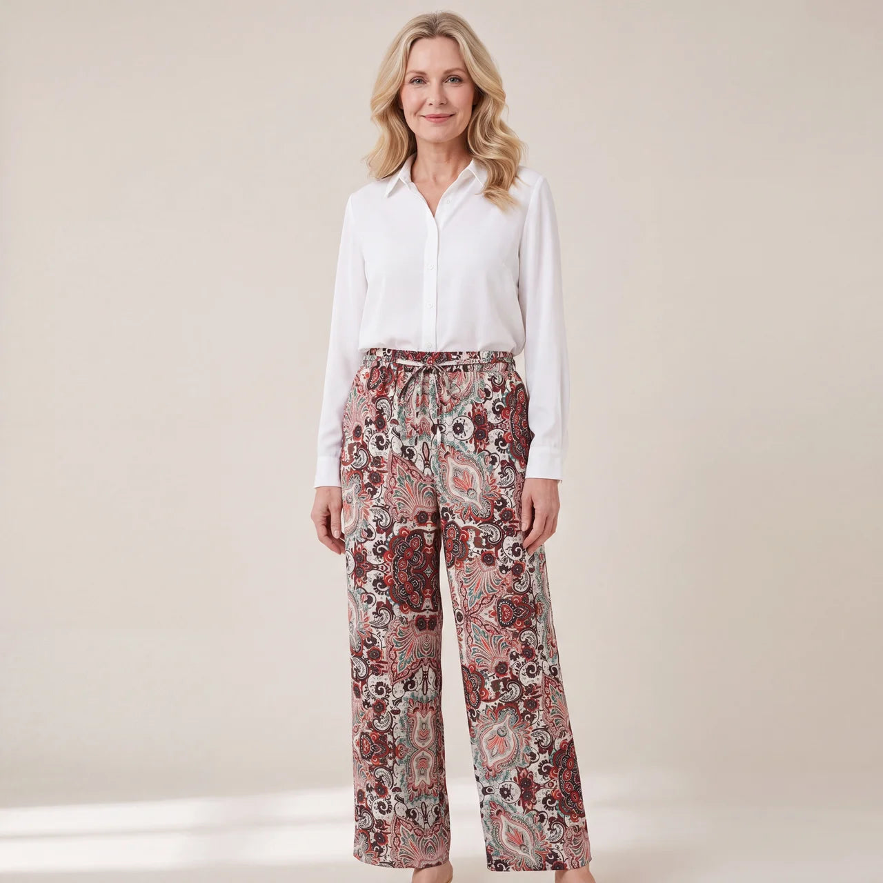 Julia Printed Wide Leg Trousers