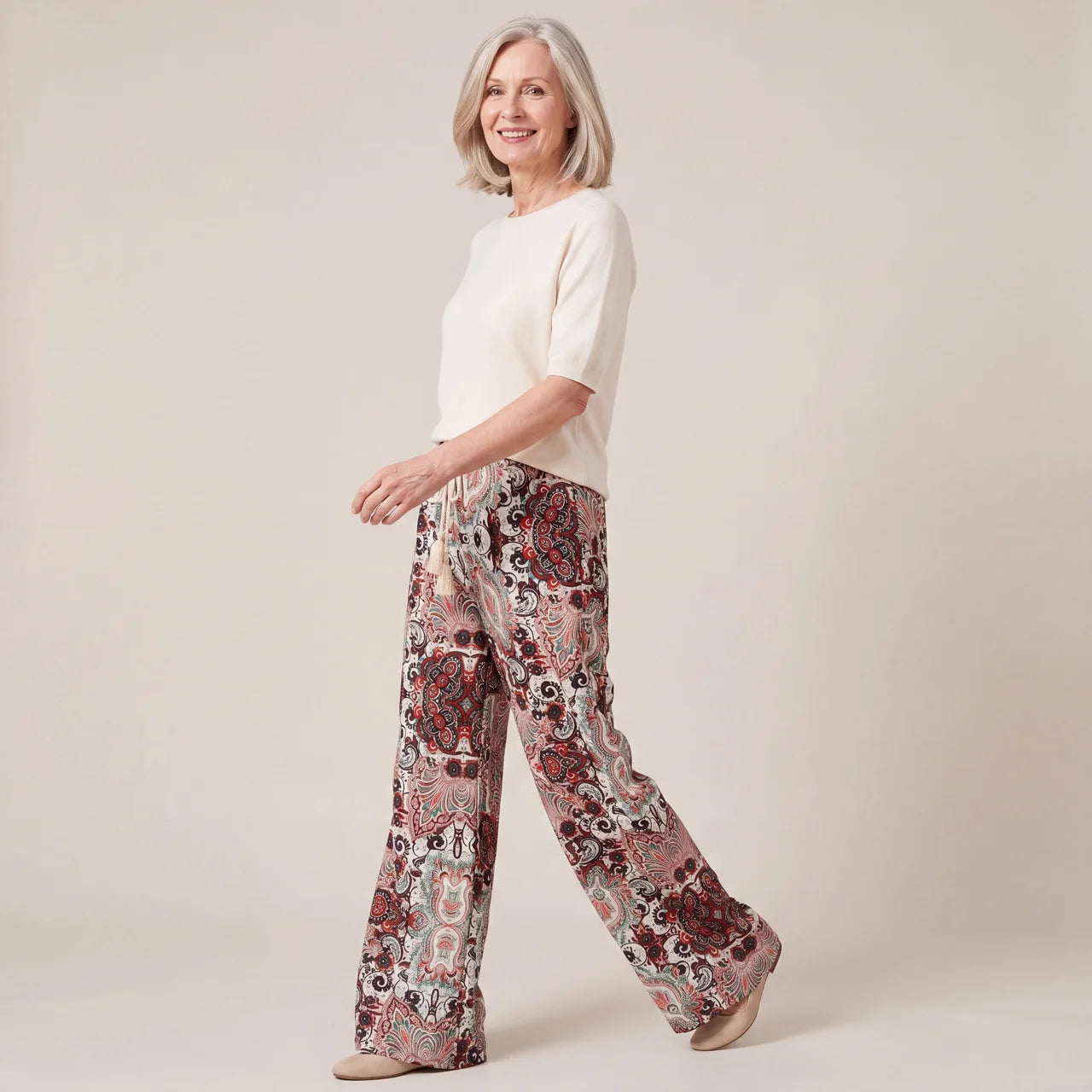 Julia Printed Wide Leg Trousers