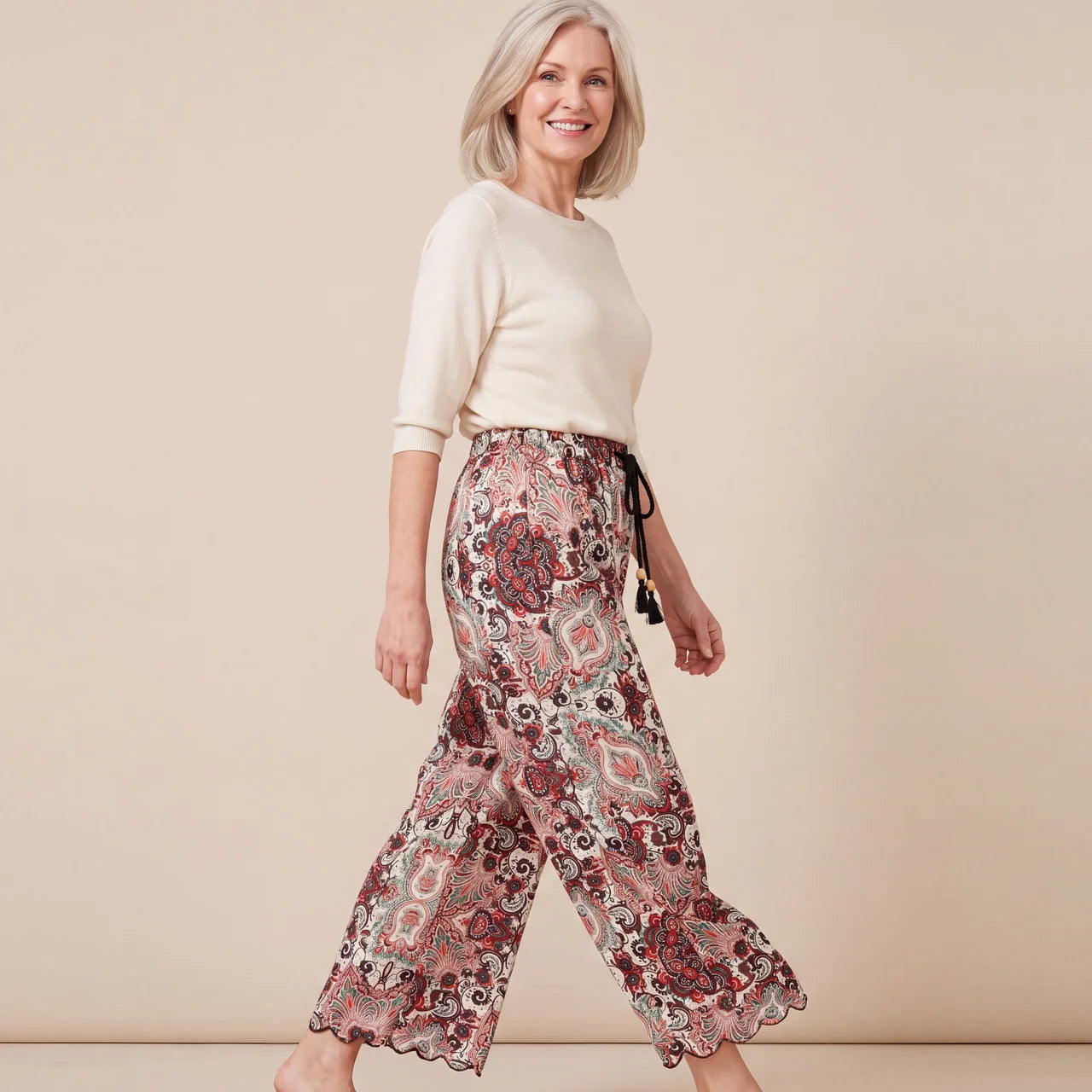 Julia Printed Wide Leg Trousers