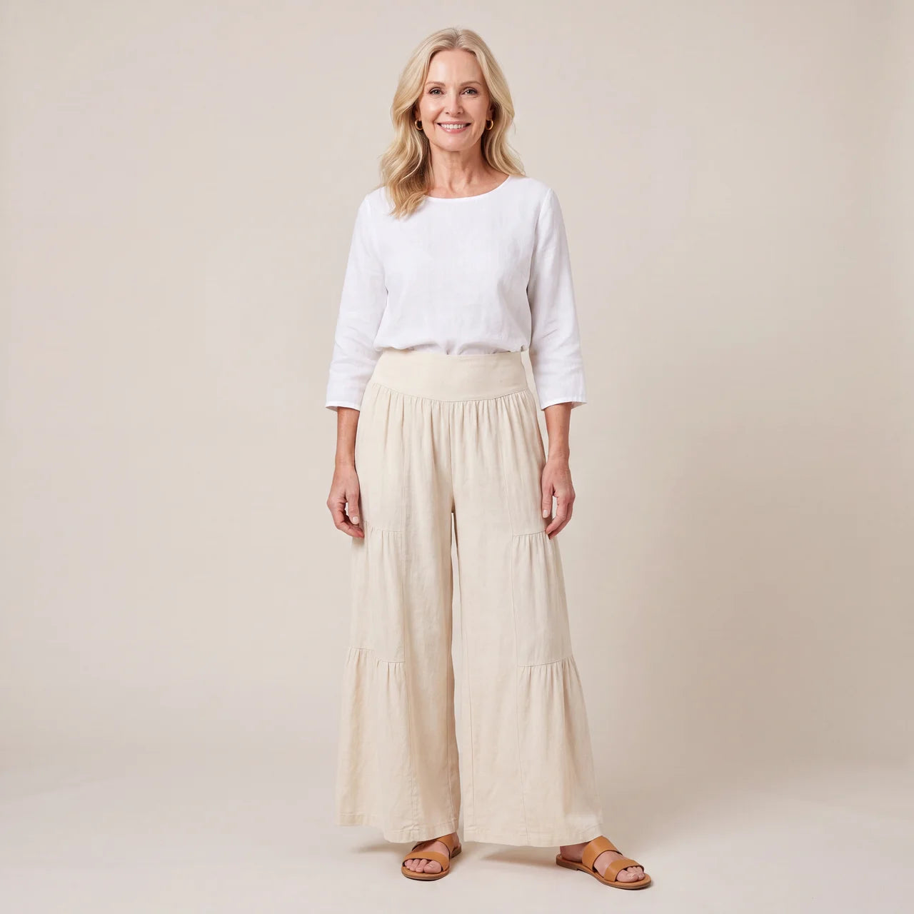 Roos Linen Wide Leg Trousers